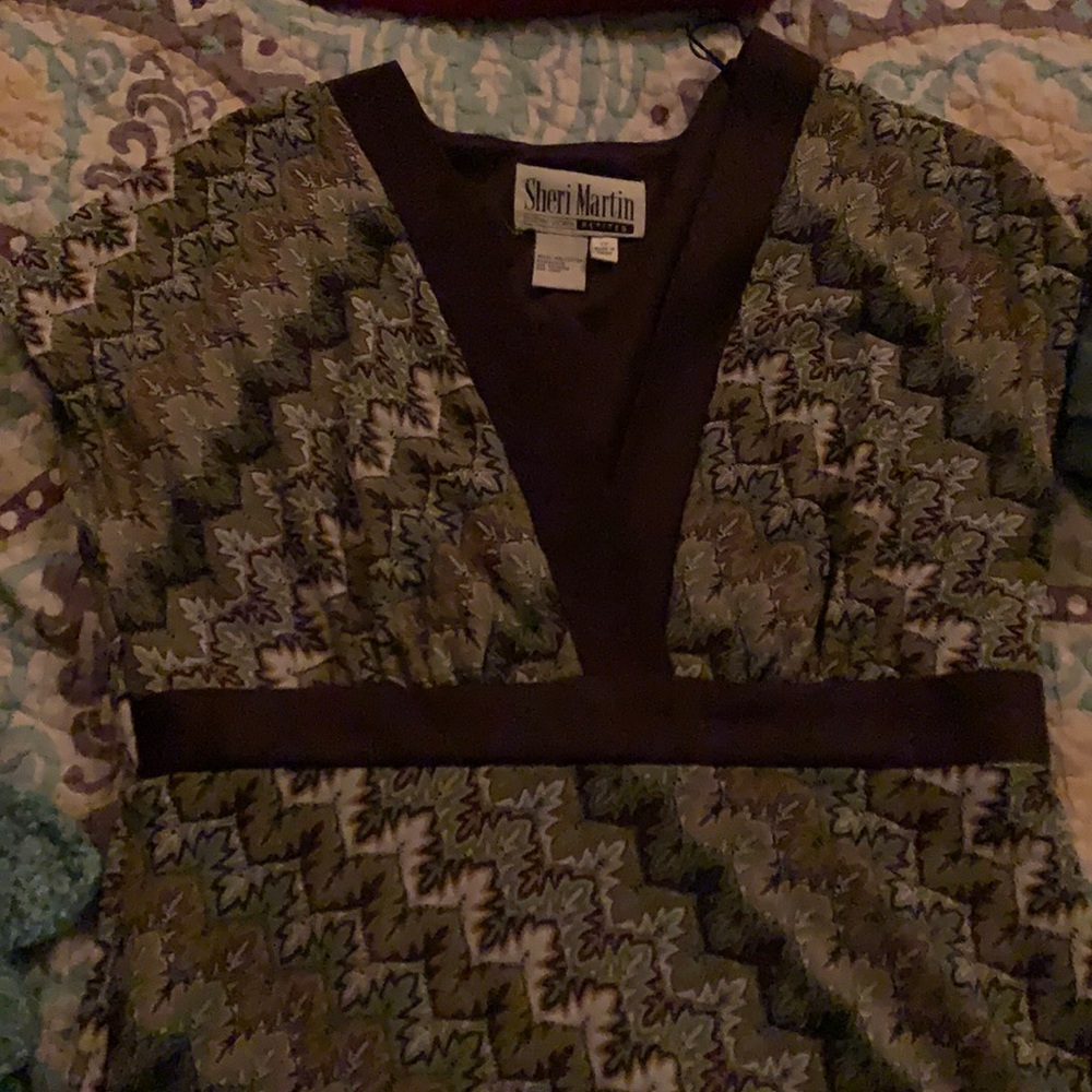 Dress olive and brown vintage look